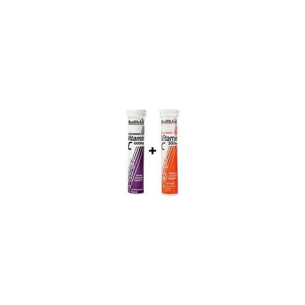 HEALTH AID VITAMIN C 1000MG BLACURRANT (φραγκοστάφυλο) + VITAMIN C 500MG