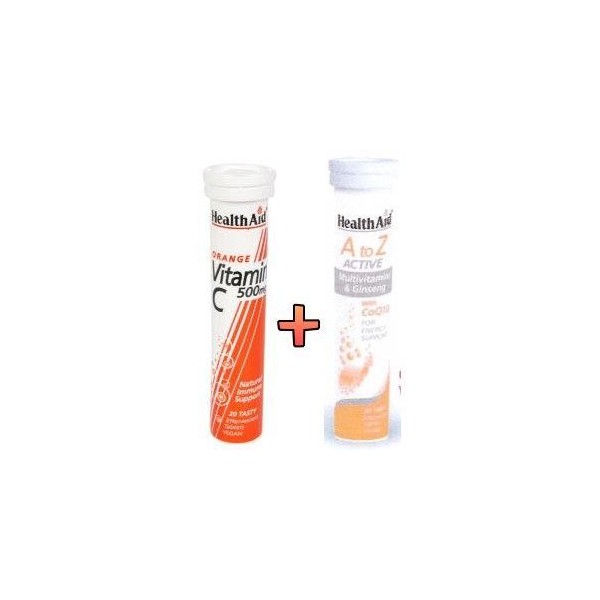 HEALTH AID A to Z ACTIVE + VITAMIN C 500MG ORANGE
