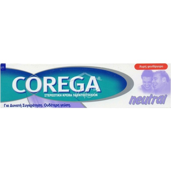 Corega Neutral Cream 40gr Στερεωτική Κρέμα Οδοντοστοιχιών
