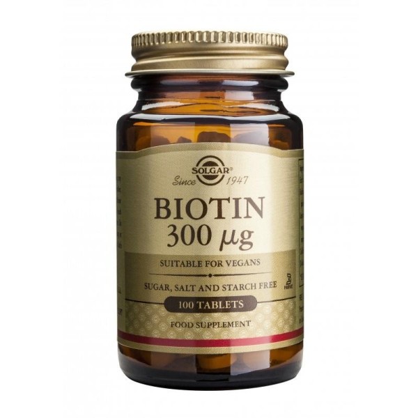 SOLGAR BIOTIN 300μG 100TABS