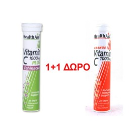 Health Aid Vitamin C 1000mg Plus Echinacea + Vitamin C 1000mg 20 + 20 effervescent tablets