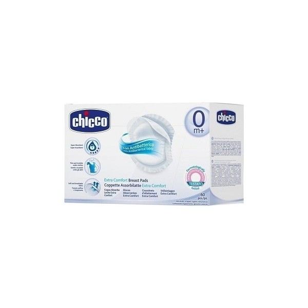 Chicco Breast Pads Antibacterial, 60pcs